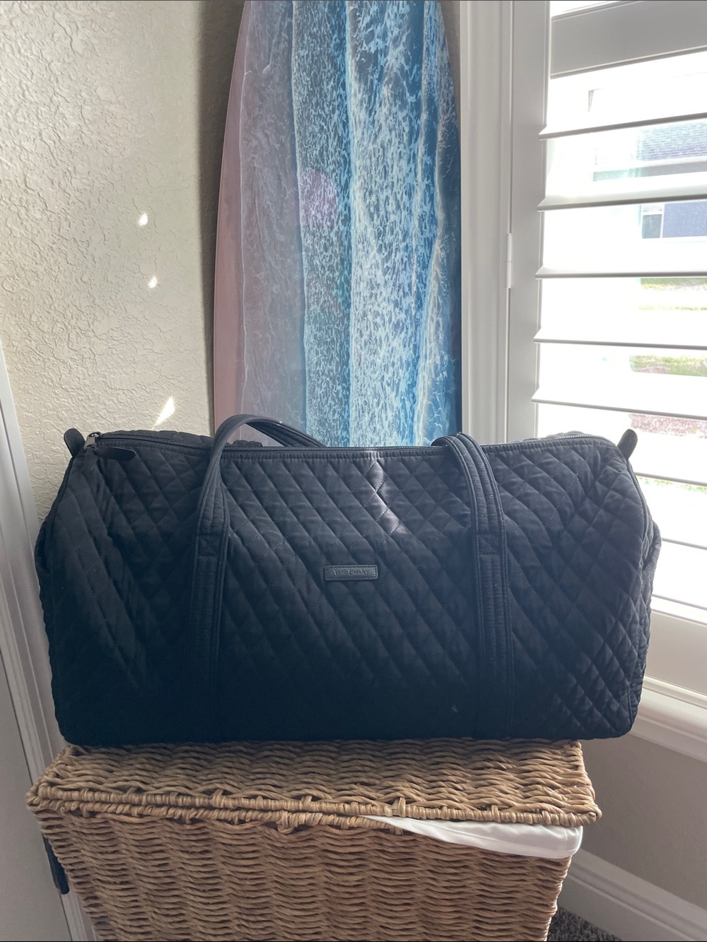 Vera Bradley Black Quilted Travel Duffel